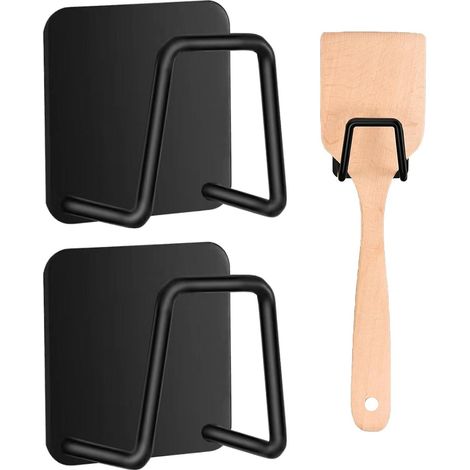 Set mit 2 Spülschwammhaltern, Schneidebretthalter, Ablage für Spülschwämme, praktisches Zubehör für eine ordentliche Küche (schwarz) (1/4)