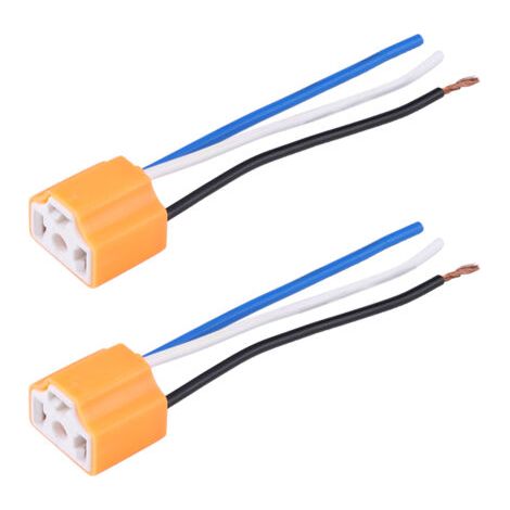 QORVA- Connecteur de phare en céramique femelle, 2 pièces, adaptateur de prise pour H4/9003/HB2