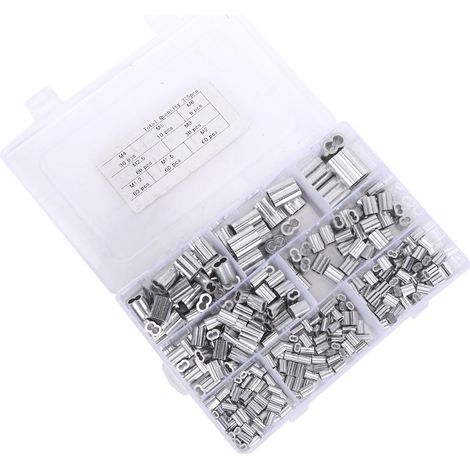 315 manchons de sertissage en aluminium M1.2 M1.5 M2 M2.5 M3 M4 M5 M6 - Quincaillerie