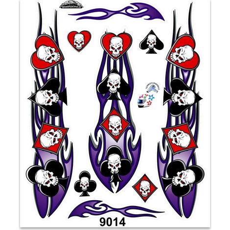 Adesivi Stickers Giganti Teschi con Semi Carte 24 x 20 cm