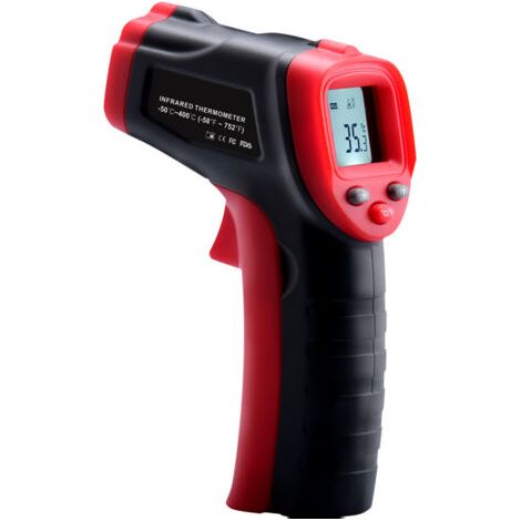 Thermomètre Infrarouge, -50 ° C 600 ° C (-58 ° F 1112 ° F) Thermometre Laser Sans Contact avec Emissivité Réglable, Thermomètre pour Cuisine/Pizza/BBQ/Industrie (Pas pour L'homme) (1/4)