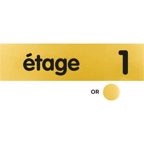 Plaque de porte 1er étage - Classique or 170x45mm - 4490533