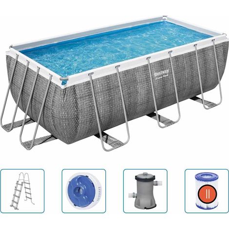 Maison Exclusive - Power Steel Rechteckig Swimmingpool-Set 412x20 (1/5)