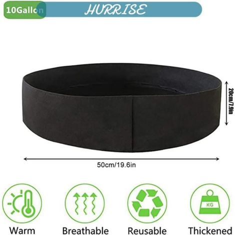 Sonew Sac de plantation Sac de culture de plantes en tissu feutré, conteneur de plantation respirant, sac de piscine essence Noir (1/5)