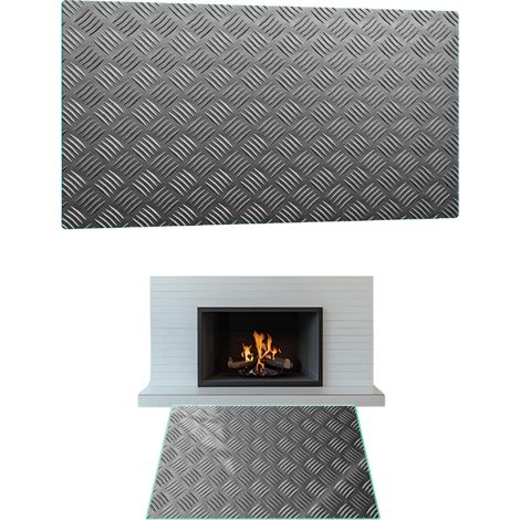CHIMENEA DE CRISTAL TEMPLADO DIMENSIONES DE LA BASE 80x52cm GRÁFICOS METAL (1/5)