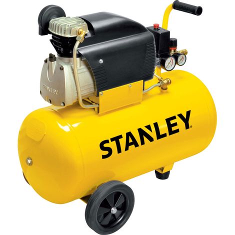 Stanley – Compresseur coaxial lubrifié 50L – 2 HP – 8 bar – Moteur performant pour chantiers humides – Facilité de transport avec roues (1/6)