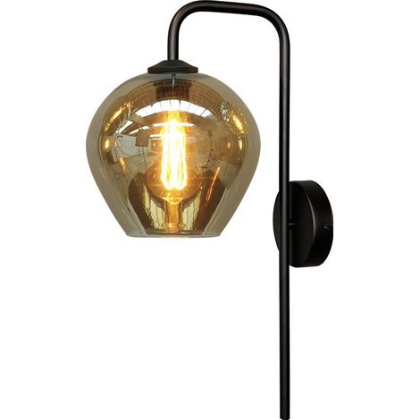 Applique noire Quinto avec verre fumé - 3262-05-05-3 (1/3)