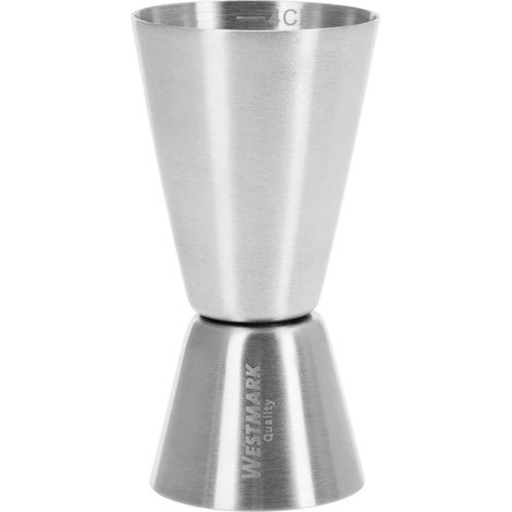 Mesure de Bar/Tasse à mesurer, Jigger pour Cocktails, 2 Unités : 2/4 cl, Acier inoxydable, Argenté, 62772260 (1/5)