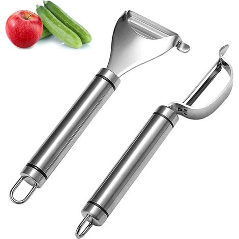 Éplucheur en acier inoxydable, couteau à éplucher multifonctionnel, éplucheur de melons et de pommes de terre, deux tartes (1/5)