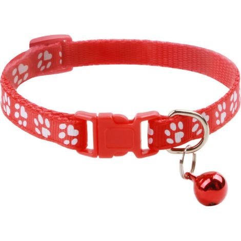Collier pour chat imprimé léopard, collier réglable pour animal de compagnie avec boucle de sécurité à cloche (1/4)