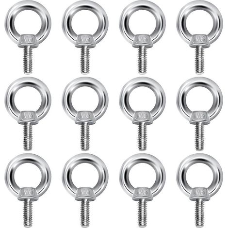 Boulons à œil M6, anneaux de levage, vis filetées, acier inoxydable 304 pour sangles et câbles. (1/5)
