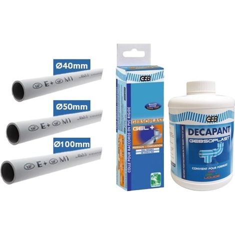 Pack évacuation sanitaire - 5 tubes PVC avec colle offerte