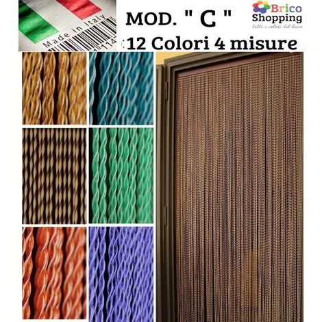 TENDA MOSCHIERA IN PVC A FILI PER PORTA DA ANTIMOSCHE ANTI INSETTI MOSCHE CAMPER - Misura: 150x250h - Colore .: Azzurro (2)