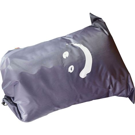 Sac à linge en nylon à cordon cylindrique pour rangement de vêtements sales, couettes, livres, voyage et maison, gris foncé motif visage souriant (1/5)