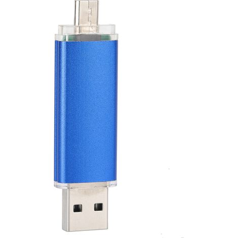 Clé USB OTG Mini Métallique Bleu Vif Double Tête Mémoire Flash 4 Go CW10050