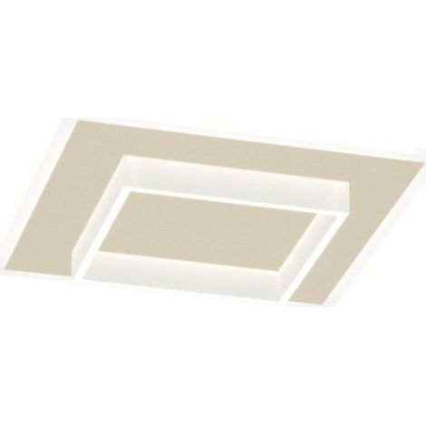 Plafoniera moderna top light wish 1223 50 led cct switch metallo, finitura metallo sabbia