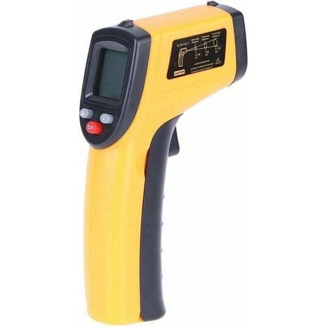 Termometro digitale a infrarossi laser senza contatto, termometro industriale retroilluminato, da -50 a 380 °C, non per uso umano, batteria non inclusa, colore arancione. (1/4)