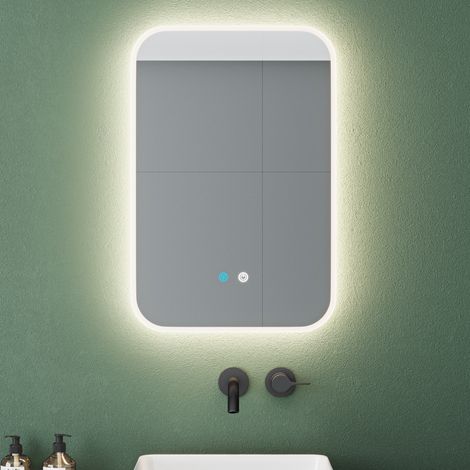 Mai & Mai Wandspiegel Badezimmer Spiegel LED 40x60cm LED Bad-Spiegel mit Touchschalter, Beschlagfrei durch Antifog-Schicht