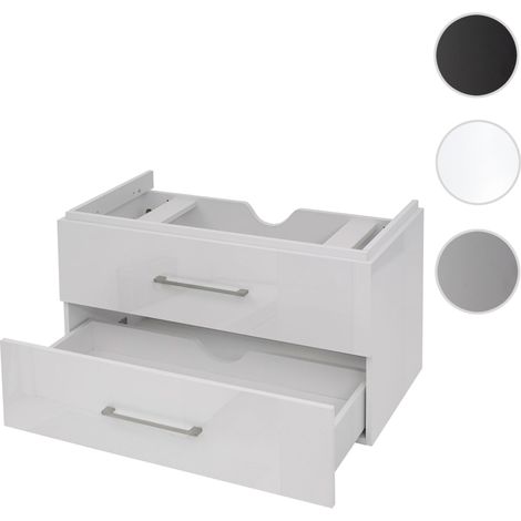Premium Meuble sous-lavabo HWC-D16, meuble sous-lavabo Meuble de salle de bain, brillant 90cm gris (1/5)