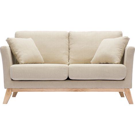 Sofá nórdico 2 plazas desenfundable tejido beige OSLO