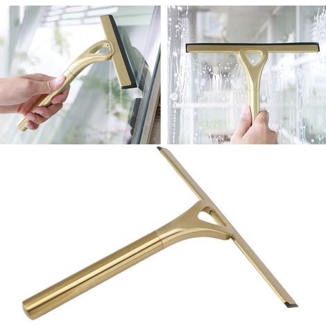 Goldener Fensterreiniger für Badezimmer und Toiletten, ein großartiges Werkzeug zum Reinigen und Abwischen von Fenstern im Haus. (1/5)