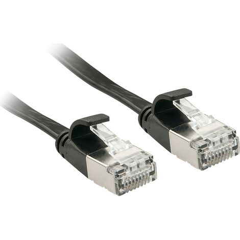 LINDY 47483 RJ45 Patchkabel CAT 6a U/FTP 3.00 m Schwarz mit Rastnasenschutz 1 St.