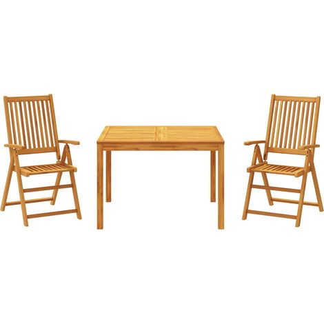 Maison Exclusive - Set da Pranzo per Giardino 3 pz in Legno Massello di Acacia (1/5)