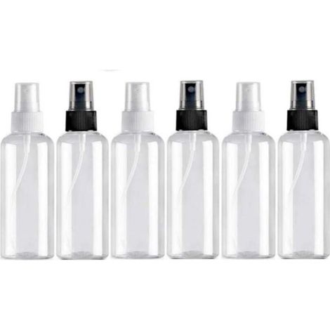 6Pcs 100ml Spray Bottle, Empty Travel Bottle Plastic Reusable Transparent Pocket Atomizer, Spray Bottles, Cosmetic Sub-Bottles (1/5)