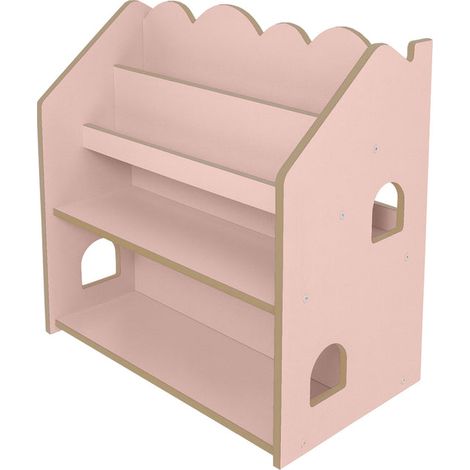 Meowbaby Bibliothèque Rose Montessori avec étagère en bois - Cloudy (1/2)