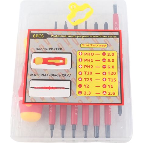 Ensemble de Tournevis Isolée Set ABS ABS ABS Vis à Vis Kit Interchangeable Blade avec Poignée Confortable (1/5)