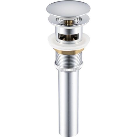 Retractable drain plug with overflow for bathroom sink, toilet sink, chrome finish (1/5)