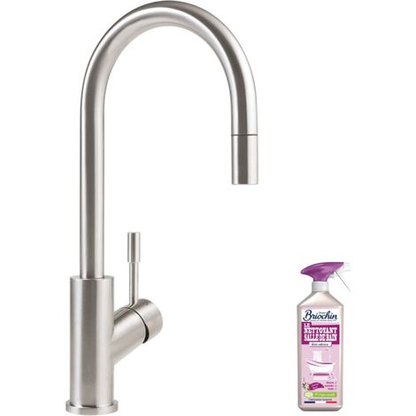Robinet cuisine VILLEROY ET BOCH Umbrella flex acier massif + nettoyant