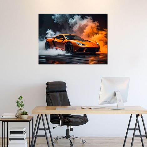 Wandbild Orangefarbener Sportwagen 60x40 (1/4)