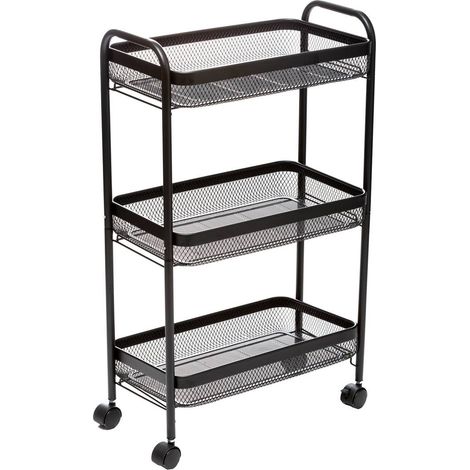 Carrello rotondo mayaj su rotelle, 4 livelli, nero  - 5five