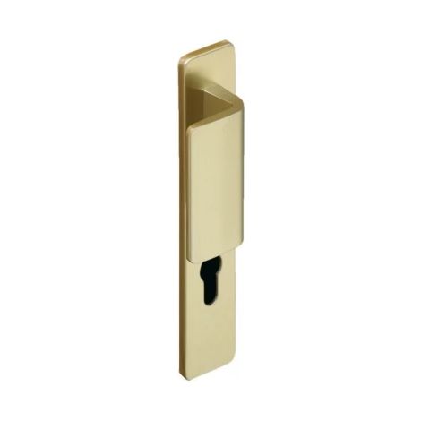 Ensemble de poignées de porte sur plaque palière RIVIERA - ASSA ABLOY BEZAULT Droite                               Champagne                      105          A visser              42              Clé (1/5)