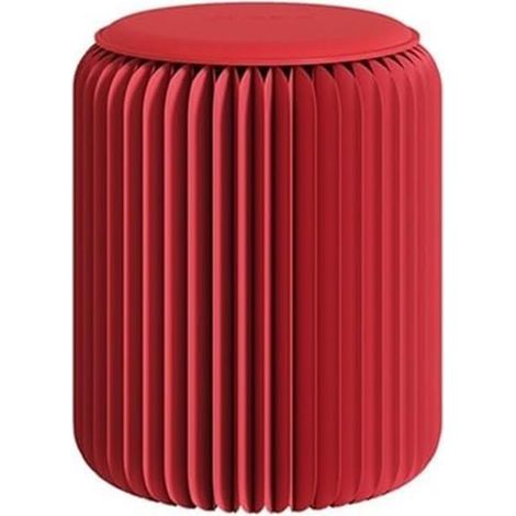 Chaise pliante, tabouret pliant portable en papier, tabouret bas à structure alvéolaire, repose-pieds rond multifonction, pour chambre, salon (blanc, 32 x 37 cm) (1/5)