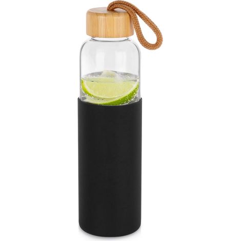 Glaswasserflasche mit Silikonhülle 500 ml (1/5)