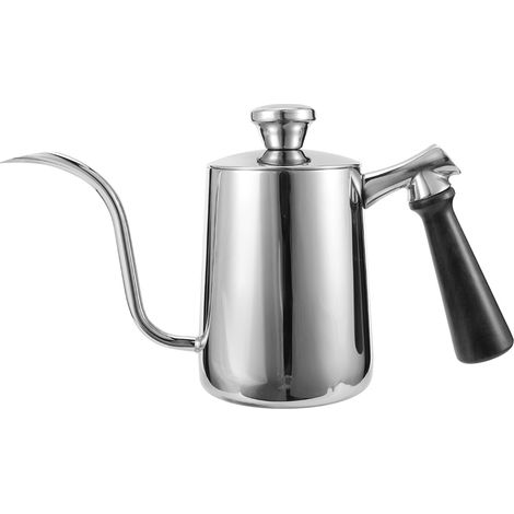 Bouilloire à bec verseur en acier inoxydable 600ml pour café et thé, pot à cou de cygne pour infusion manuelle. (1/5)