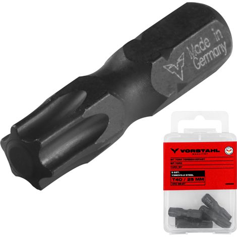 Jeu de 5 embouts de vissage Torx à impact T30 x 25 mm en acier inoxydable (1/5)