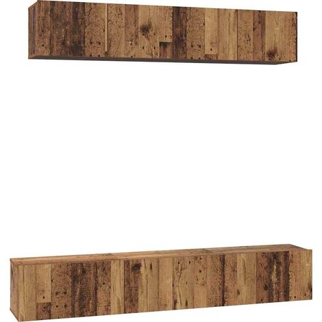 Maison Exclusive - TV-Schrankset Wandmontiert 5 pcs Altholz Holzw