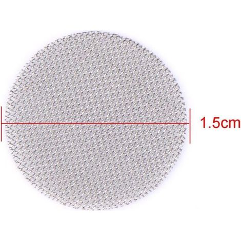 150 Pièces Pipe Screen en Acier Inoxydable Écrans de Fumer Filtres à Écran de Pipe 15 mm (1/3)