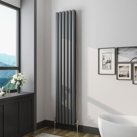 Oval Column Radiator 1800x354mm Anthracite Vertical Radiator Double Modern Central Heating Radiators