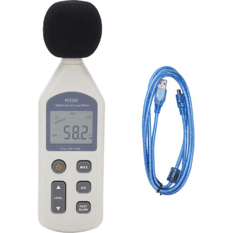 HY‑1361 Digital Sound Level Meter Handheld LCD Screen USB Decibel Monitor Noise Recorder 30‑130dBA 35‑130dBC