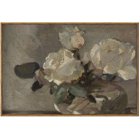 Tableau Encadré Fleurs - Toile Vintage sur Panneau en Fibre de Bois - Décor Murale pour Salon Chambre Bureau Cuisine - 16 x 24 Pouces (1/5)