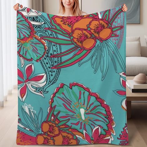 Couverture de lit en polaire, jeté doux et chaud pour le printemps, légère et luxueuse en microfibre de polyester, décoration élégante pour la maison, cadeau pour hommes et femmes,6080 pouces (1/4)