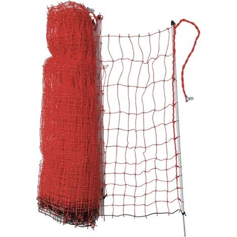 Filet enclos volaille orange 110 cm x 25 m – Non électrifiable – Installation rapide sans outils – Visibilité maximale – Chapron Lemenager