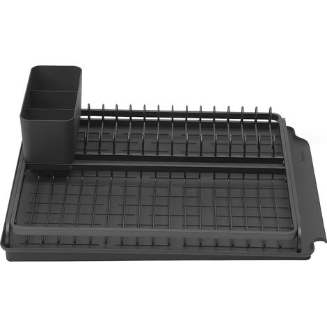Brabantia Sink Side Scolapiatti con Scivolo, Alluminio, Dark Grey, 49.2 x 38.6 x 14.2 cm (1/4)
