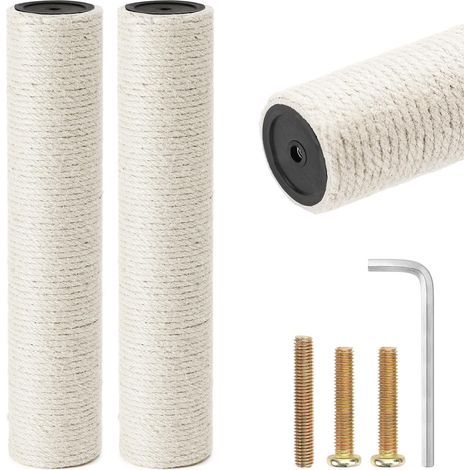 Set mit 2 Sisal-Katzenbaumstämmen, 7 cm Durchmesser, 34 cm Höhe, inklusive M8-Schrauben und Ersatzteilen (1/5)