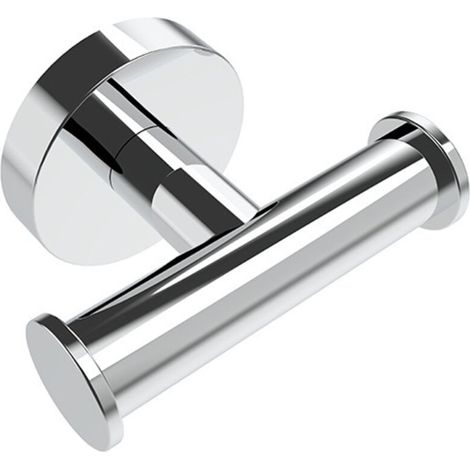 1 pcs Double Round Wall Mounted Hook Towel Holder Bathroom Chrome Finish (1/4)