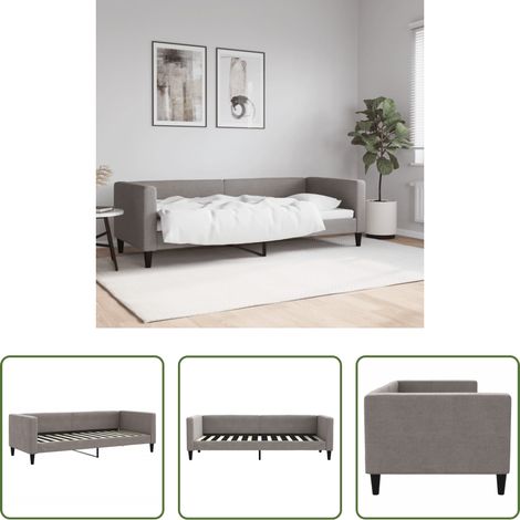 vidaXL Lit de jour - Lit de repos sans matelas taupe 80x200 cm tissu (1/5)